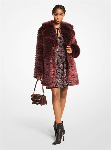 ichael michael kors oversized faux fur coat